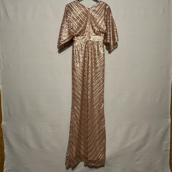 Theia Sequin Embroidered Tulle Kimono Jumpsuit - size 2 - Picture 5 of 11